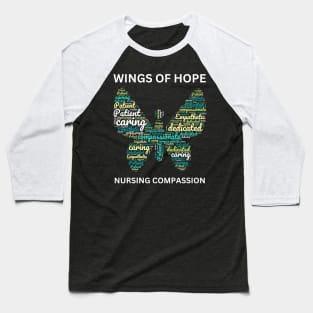 Nurse Geometric Butterfly Quote Design Baseball T-Shirt